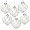 Christmas Ball Ornaments, Glass Decorative Hanging Ball Christmas Tree Ornaments, For Holiday Decorations (Set of 6) - White - Image 2