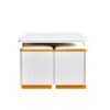 Lift Top Coffee Table With 4 Storage Stools, Multi Functional Adjustable Coffee Table For Living Room - White - Image 22