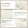 Modern Living Room Sofa, Lamb Velvet Upholstered Couch Furniture For Home Or Office - Beige - Image 5