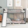 Full Over Full Bunk Bed With Slide And Ladder - Gray - Image 6