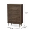 Nystrom - Mid Century Modern 5 Drawer Dresse - Walnut - Image 3
