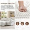 Modern Style Loveseat Sofa Sectional Sofa Couch With Storage Space, A Movable Ottoman, Two USB Ports, Two Cup Holders, A Phone Holder For Living Room - Beige - Image 7