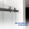 Frameless Shower Door, Double Sliding Shower Door, Clear Tempered Glass Shower Enclosure With Square Rail, Double Side Easy Clean Coat, Finished With Buffer - Brushed Nickel - Image 10