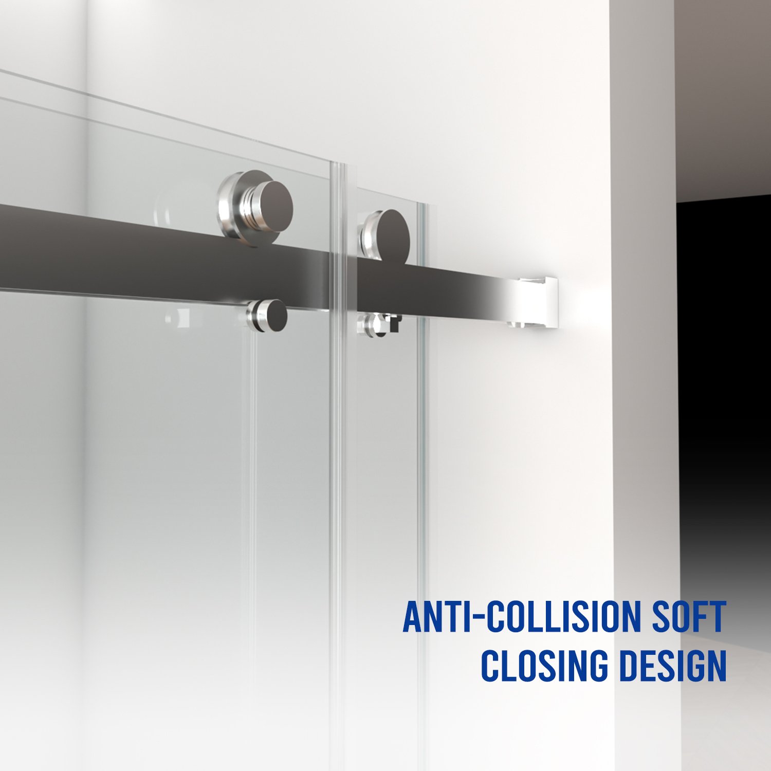 Frameless Shower Door, Double Sliding Shower Door, Clear Tempered Glass Shower Enclosure With Square Rail, Double Side Easy Clean Coat, Finished With Buffer - Brushed Nickel - Image 10