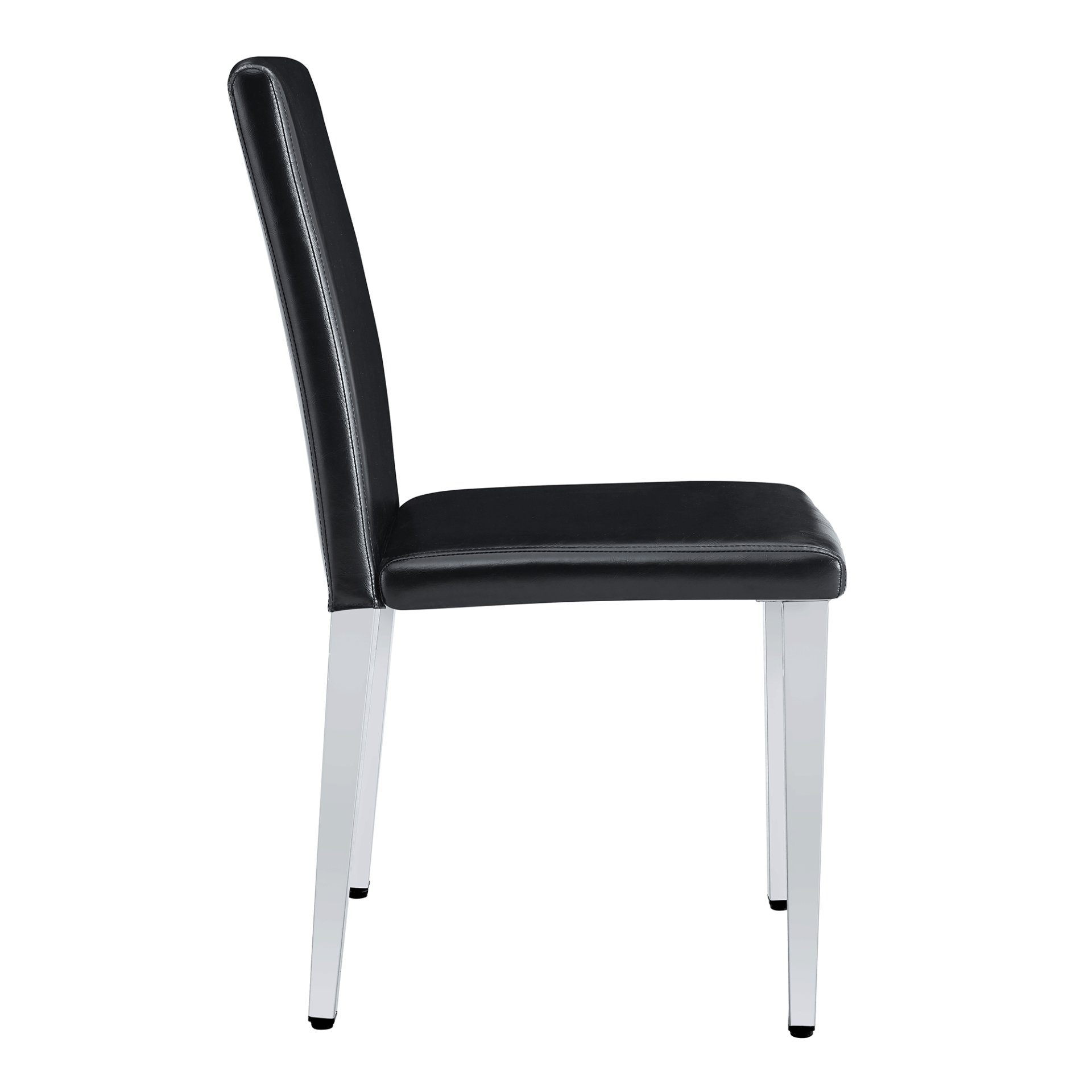 (Set of 2) Backrest Chairs With Metal Legs, They Are Ideally Suited For Minimalist And Contemporary Home Styles - Black / Silver - Image 15