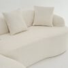 Compression Sofa: Combining Chaise Longue With 3 Seater, Wood Grain Chenille Fabric, Full Sponge Compression Sofa, Combined Sofa With 4 Pillows For Living / Home Furniture / Apartment - White - Image 18