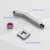 Elegant 6" Shower Arm With Flange, Stainless Steel Construction For Rain Shower Heads - Chrome - Image 9