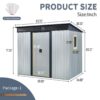 8 Ft X 6 Ft Outdoor Metal Storage Shed With Window And Transparent Plate For Garden, Lawn - White / Black - Image 4