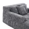 Chenille Interior Lazy Sofa Chaise Longue Armchair With 3 Pillows And Armrests - Gray - Image 13