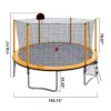 16Ft Trampoline With Basketball Hoop Pump And Ladder (Inner Safety Enclosure) With Soccer Goal - Orange - Image 3