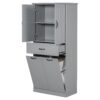 Stylish Bathroom Storage Cabinet With 2 Laundry Baskets - Gray - Image 12