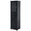 Tall Bathroom Storage Cabinet With Glass Doors, Free-Standing, Two Drawers, And Adjustable Shelves, MDF Board, Painted Perfect For Displaying Your Favorite Items - Black - Image 13