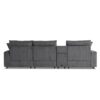 Sectional With Bluetooth Speakers L Shaped Couch With Console USB Charger, Cup Holders Storage Ottoman Deep And Wide Seat Cloud Sofa - Dark Gray - Image 9