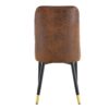 Modern Brown Suede Like Velvet Dining Chair (Set of 2) - Black / Gold - Image 15