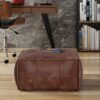 Sheffield - Coffee Table Pouf - Distressed Brown - Image 6