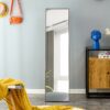 Solid Wood Frame Minimalist Mirror, Bathroom Bedroom Wall Mirror. Enhance Modern Interior Design - Gray / Transparent - Image 8