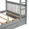 Full Over Full Bunk Bed With Ladders And 2 Storage Drawers - Gray - Image 8
