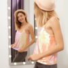 Hollywood - Full Length Mirror With Lights Full Body Vanity Mirror With 3 Color Modes Lighted Standing Floor Mirror For Dressing Room Bedroom Wall Mounted Touch Control - Silver - Image 8