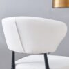 Minimalist Ergonomic Dining Chair With Curved Backrest, Metal Legs (Set of 4) - White / Black - Image 8