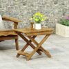 Outdoor Folding Wooden Side Table - Natural - Image 4