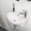 Rectangle, Wall Mount Bathroom Sink With Single Faucet Hole - White - Image 2