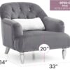 Elegant Traditional Armchair - Gray - Image 5