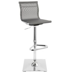 Mirage - Contemporary Adjustable Barstool With Swivel - Silver
