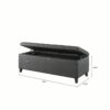 Tufted Top Soft Close Storage Bench Polyester - Charcoal - Image 3