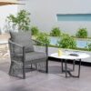 Modern Curved Aluminum Lounge Chair With Stylish Rope - Weave Design And Cushioned Comfort For Outdoor Living - Gray - Image 5