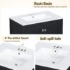 Bathroom Vanity With Single Sink, Combo Cabinet Undermount Sink, Bathroom Storage Cabinet With 2 Doors And A Drawer, Soft Closing, Multifunctional Storage, Solid Wood Frame - Black - Image 8