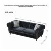 Chesterfield 3 And 2 Seater Velvet Upholstery Sofa With Roll Armrest & Nailhead Fabric Couch For Living Room & Office - Black - Image 3