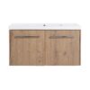 Floating Bathroom Vanity With 36" Cabinet And Resin Sink Soft Close Doors Plywood Construction - Imitative Oak - Image 20
