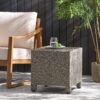 Puerta - Accent Table Polyethylene Rattan Cube Shape - Black - Image 5