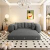 Human Dog Bed, Lazy Sofa Couch, Multifunctional Foldable Sofa Bed, 3 In 1 Teddy Fabric Sleeper Sofa Bed For Living Room Guest Bed, Playroom - Gray - Image 9