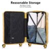 Set 3 Pieces 20" / 24" / 28" Abs Spinner Wheel Luggage, Matching Color, With Combination Lock - Yellow - Image 8