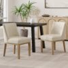 Modern Minimalist Dining Chair Mp2 (Set of 2) With Upholstered Comfort - Beige - Image 4
