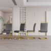 Dining Chairs (Set of 4), Side & Kitchen Chairs With Gold Frame, Padded Seat High Back, For Dining, Kitchen & Living Room - Dark Gray - Image 5