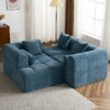 Sectional Sofa Full Compressed Sofa Modular Sofa Couch Free Combined Sofa With Deep Seating And 2 Side Pockets For Living Room - Blue - Image 15