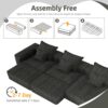 Modern Oversized Modular Sectional Sofa, Sparkling Chenille Fabric Soft Cushion Sofa With 6 Pillows, 6 Pieces Diy Combination Tufted Sofa, No Assembly Required - Black - Image 16
