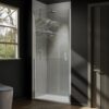 Semi-Frameless Pivot Shower Door In Chrome With Clear Glass - Chrome - Image 2