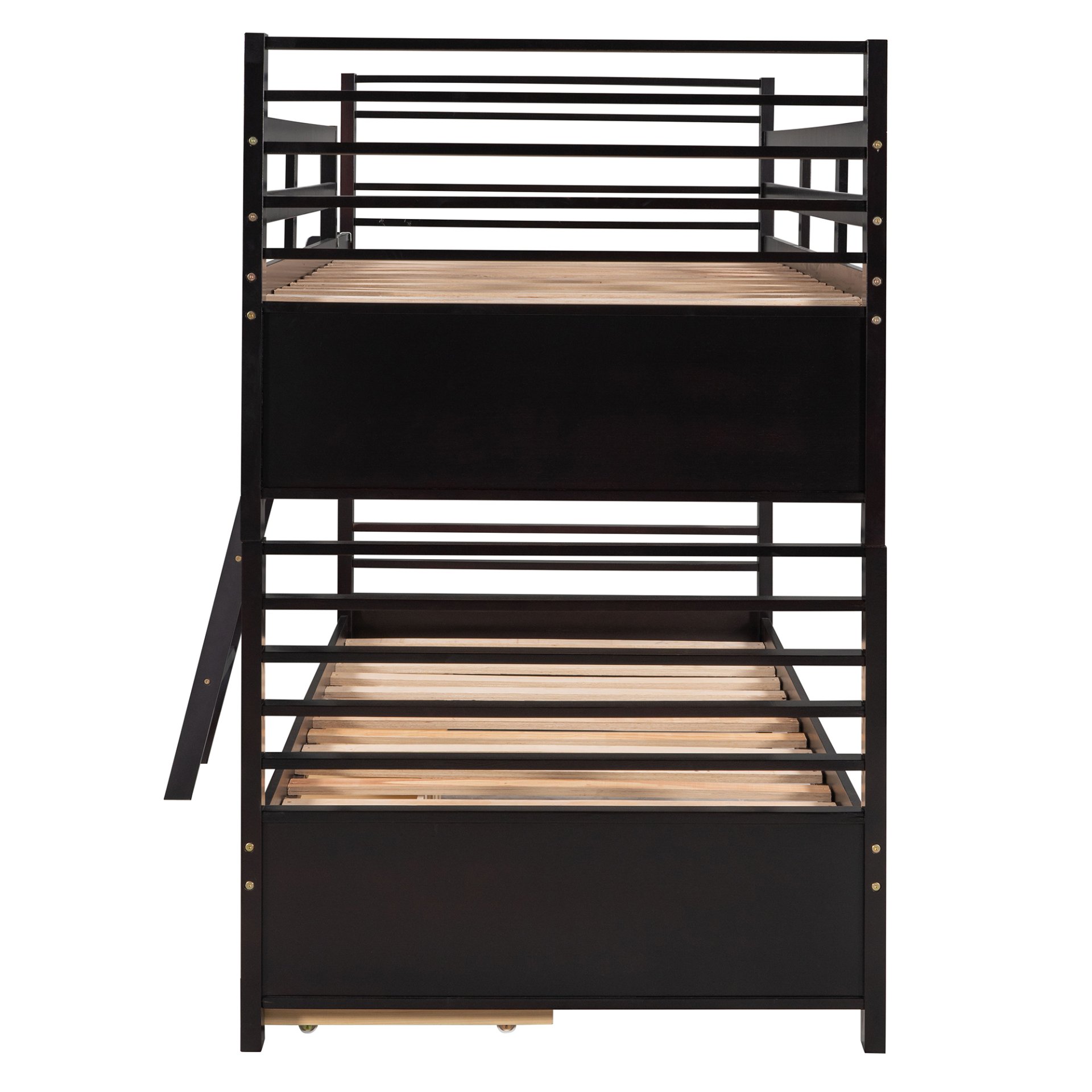 Twin Over Twin Bunk Bed With 2 Drawers - Espresso - Image 12