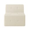 Modern Minimalist Sectional Sofa Sleeper Corduroy Couch Comfy Space Efficient Design - White - Image 5