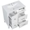 Bathroom Vanity With Ceramic Sink, Flip Out Drawer Design For Plumbing, Soft Close Drawers - White - Image 13