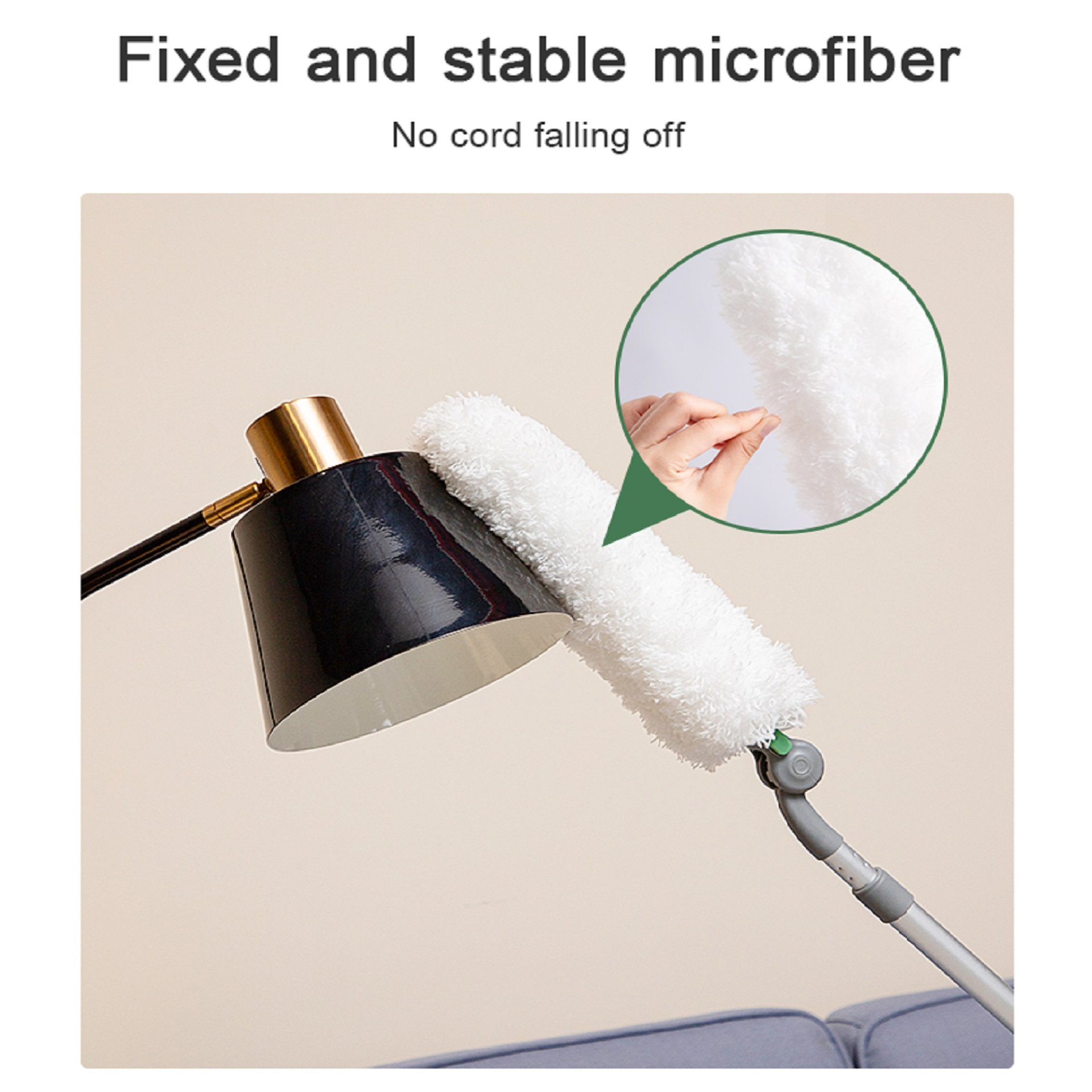 Long Handle Duster With Extension Bar, Home Dust Collector - White - Image 7