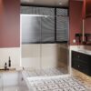 Pivot Shower Door With Handle, 1 / 4" Thick - Chrome - Image 2