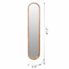 Decorative Rubber Frame Mirror With Elongated Oval Frame - Brown - Image 7