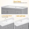 Contemporary Bathroom Vanity Cabinet, 4 Drawers & 1 Cabinet Door, Multipurpose Storage, Resin Integrated Sink, Adjustable Shelves, Solid Wood Frame With MDF - Gray - Image 7