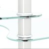 Transparent Oval Glass Coffee Table, Modern Table With Stainless Steel Leg, Tea Table 3-Layer Glass Table For Living Room - Transparent / White - Image 10