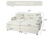Deep Seat Sectional Cloud Sofa With 2 Ottomans & Soft Pillows, Modular Loveseat For Living Room - Beige Chenille 75.59X57.48X33.46 Inches - Image 20
