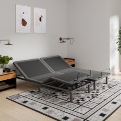 King Size Flex Head Quick Assembly Adjustable Bed Frame With Voice Activated Controls - Black